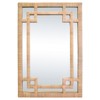 Worlds Away Geneva Coastal Greek Key Natural Rattan Wall Mirror