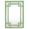 Worlds Away Geneva Coastal Greek Key Sage Rattan Wall Mirror