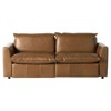 Kosa Modern Classic Brown Leather 2 Piece Reclining Sectional - 88"