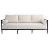 Yarrow Updated Traditional Cream Performance Black Aluminum Outdoor Sofa - 80"