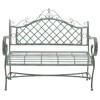 Anise French Country Antique Green Iron Outdoor Garden Bench
