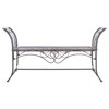 Arieth French Country Antique Brown Iron Outdoor Garden Bench