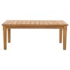 Camila Coastal Beach Natural Teak Rectangular Outdoor Coffee Table