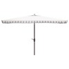 Avaline French Country White Rectangular Scalloped Patio Umbrella