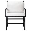 Eterna Traditional Cream Upholstered Black Aluminum Outdoor Dining Chair - Set of 2
