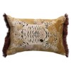 Wexford Updated Traditional Gold Printed Velvet Tiger Lumbar Pillow - 14x20
