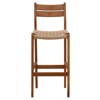 Daphnis Coastal Beach Natural Teak Wood Woven Outdoor Bar Stool