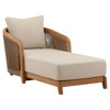 Herminia Coastal Beach Sand Natural Teak Outdoor Chaise