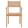 Reane Coastal Beach Natural Teak Outdoor Stackable Dining Arm Chair