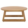 Fiora Coastal Beach Natural Teak Wood Round Outdoor Coffee Table