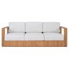 Lucian Coastal Beach Natural Reeded Teak Outdoor Patio Sofa - 80"