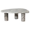 Zayden Modern Classic Grey Marble Wood Coffee Table - 48"