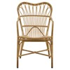 Claire Coastal Beach Brown Woven Aluminum Stackable Outdoor Dining Arm Chair