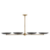 Griffith Modern Classic Antique Brass Frame Black Shade Linear Chandelier