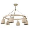 Palecek Carlton Coastal Beach Natural Raffia Brass Shaded Chandelier