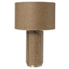 Palecek Bailey Coastal Brown Grasscloth Shade Antique Brass Table Lamp - 22"