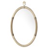 Palecek Declan Modern Classic Beige Wood Oval Wall Mirror