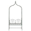 Daria French Country Antique Green Iron Outdoor Arbor Garden Bench
