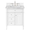Bella Modern White Carrara Marble Single Vanity Sink - 30"