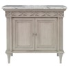 Cressida French Country White Carrara Marble Beige Wood Vanity Sink Chest - 28"