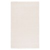 Reigle Updated Traditional Cream Wool Scalloped Solid Rug - 5'x8'