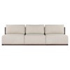 Brio Modern Classic Beige Teak Woven 3 Piece Outdoor Sectional - 105"