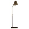 Conway Traditional Brass Pleated Metal Shade Leather Floor Lamp