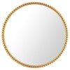 Cordelia Modern Classic Gold Leaf Metal Round Wall Mirror