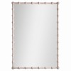 Mateo Coastal Whitewashed Acacia Wood Bamboo Rectangular Wall Mirror