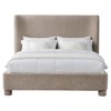 Briar Modern Classic Beige Chenille Wingback Bed - Queen