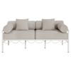 Capri Modern Classic Beige Upholstered White Aluminum Outdoor Loveseat - 70"