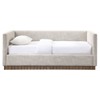Solange Modern Classic Beige Linen Brown Wood Daybed