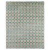 Isadora Updated Traditional Teal Wool Quatrefoil Patterned Hand Knotted Rug - 6'x9'