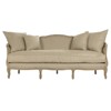 Lettie French Country Beige Hemp Linen Oak Sofa - 85"
