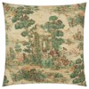 Adara Updated Traditional Green Cotton Linen Throw Pillow - 22x22