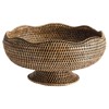 Hollis Coastal Beach Natural Brown Rattan Footed Bowl