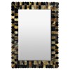 Ravi Coastal Black Natural Horn Rectangular Wall Mirror