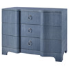Bardot Lacquer Grasscloth Navy Blue Dresser - 3 Drawer