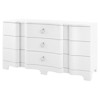 Bardot Lacquer Grasscloth White Dresser - 9 Drawer