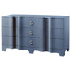 Bardot Lacquer Grasscloth Navy Blue Dresser - 9 Drawer