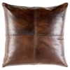 Rydel Rustic Lodge Brown Leather Pillow - 20x20
