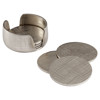 Cross Hatched Regency Etched Silver Coasters - Set of 6