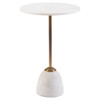 John-Richard Noma Regency Modern White Marble Brass Martini Table