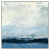 Isabella Coastal Beach Blue Abstract Painting 1 with Silver Frame