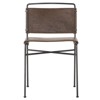 Oxton Industrial Loft Dark Brown Seat Black Iron Frame Dining Side Chair