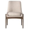 Olena Mid Century Beige Upholstered Brown Wood Frame Dining Side Chair