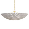 Pipa Modern Frost White Brass Hardware Ribbon Bowl Chandelier