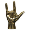 Farella Industrial Loft Brass I Love You Hand Sculpture