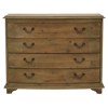 Fatima French Country Pine Bowfront 4 Drawer Dresser