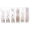 Dylan Modern Classic Gold Decal Party Champagne Flute Glasses - Set of 6